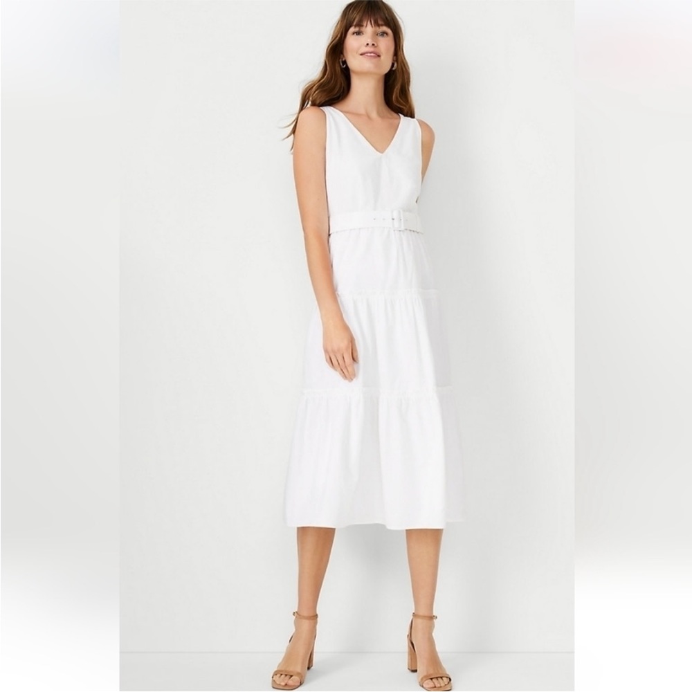 Ann Taylor Flare Tiered Midi Dress